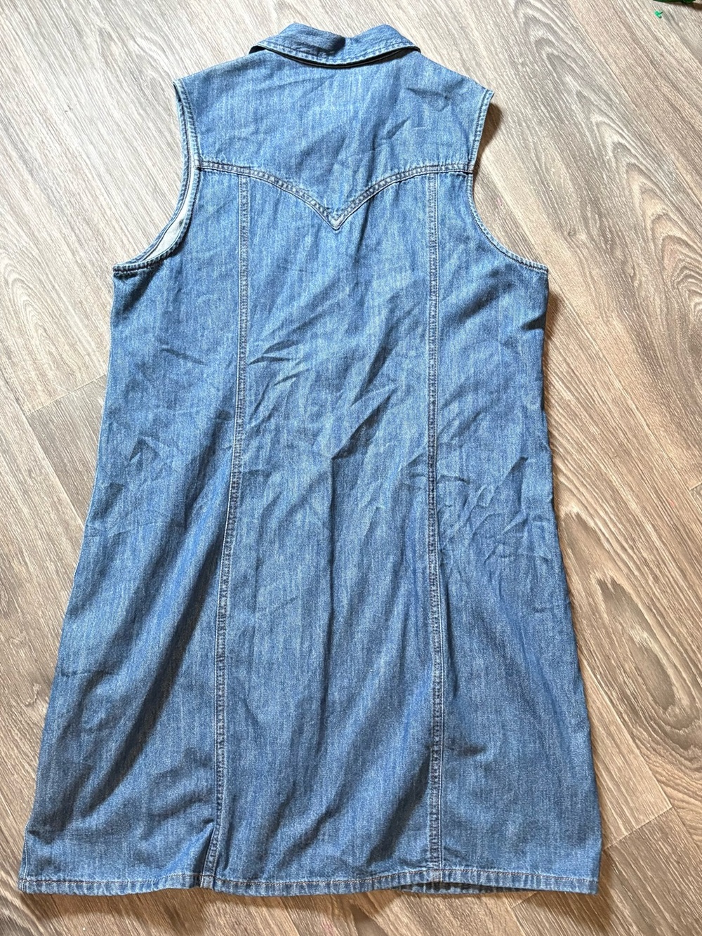 Wrangler Women's Denim Shift Dress Blue Cowgirls Rancho Rodeo Women's - Picture 5 of 5